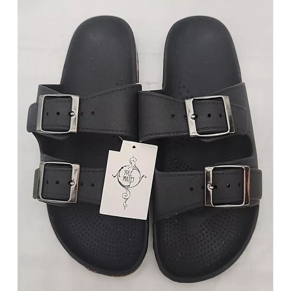 Sole Mates Men's Rubber Lightweight Sandals Black Size 11 New